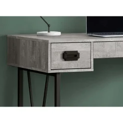 Monarch Computer desk - 48"l / reclaimed wood / black metal - Grey