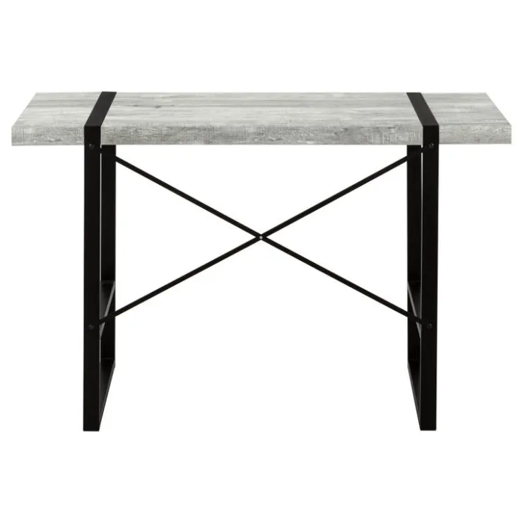 Monarch Computer desk - 48"l / reclaimed wood / black metal - Grey Best