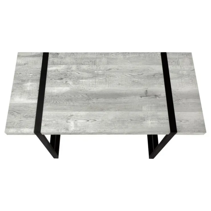 Monarch Computer desk - 48"l / reclaimed wood / black metal - Grey Best