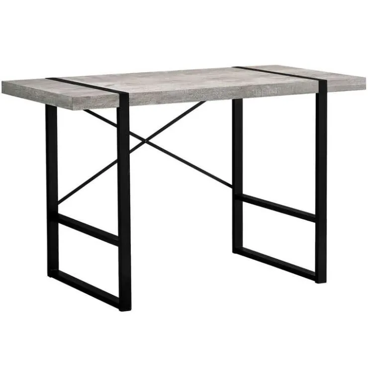 Monarch Computer desk - 48"l / reclaimed wood / black metal - Grey Best