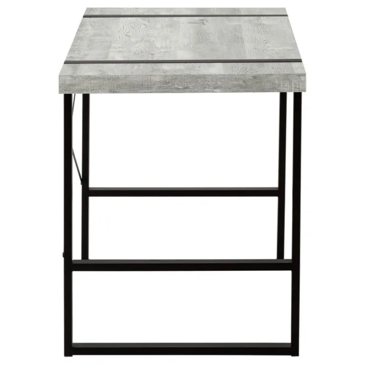 Monarch Computer desk - 48"l / reclaimed wood / black metal - Grey Best