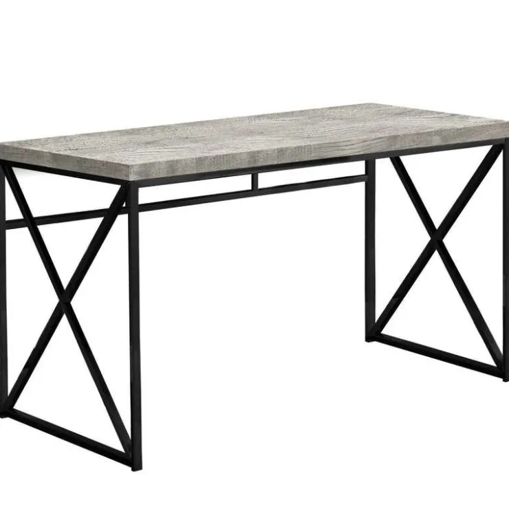 Monarch Computer desk - 48"l / reclaimed wood / black metal - Grey Clearance
