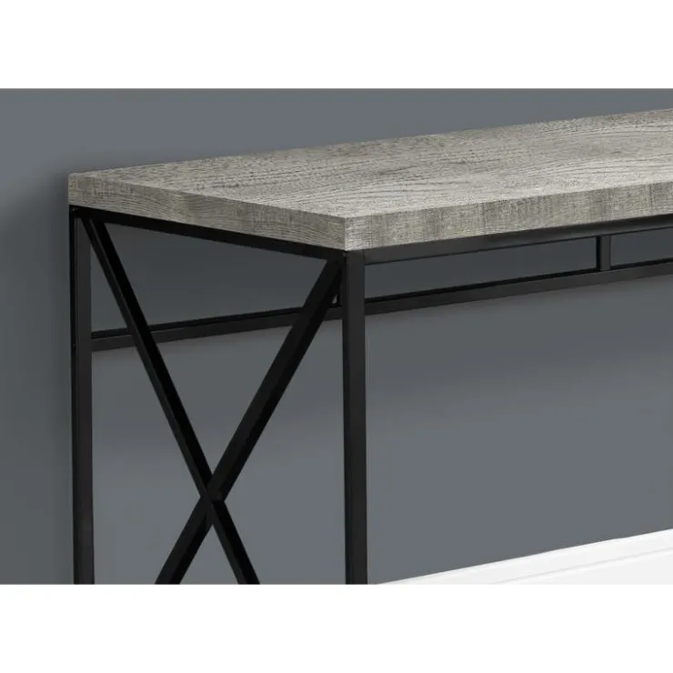 Monarch Computer desk - 48"l / reclaimed wood / black metal - Grey Clearance