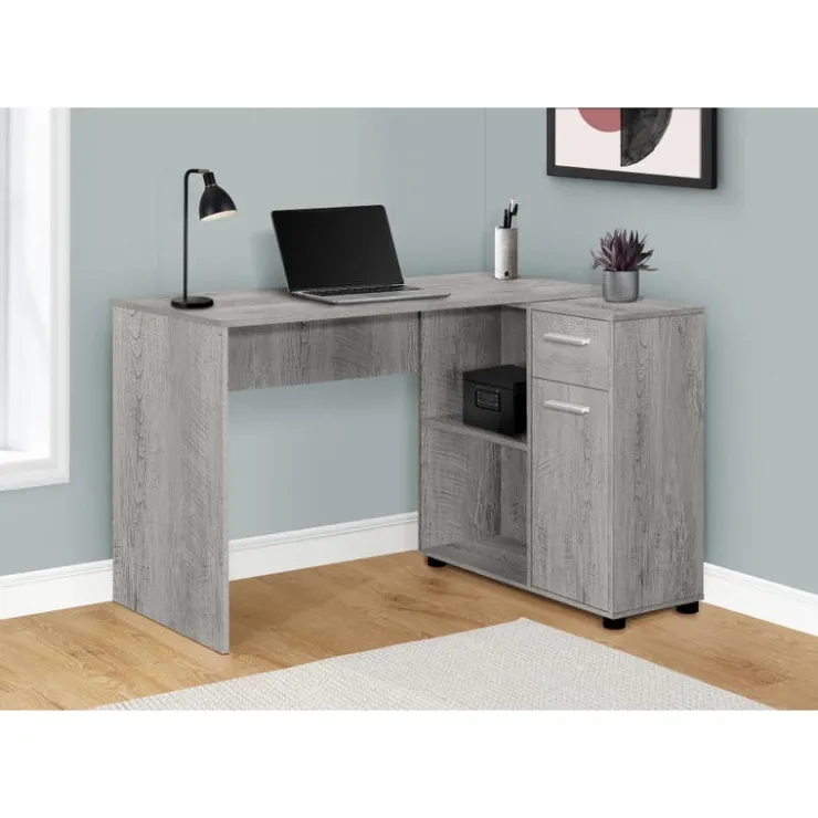 Monarch Computer desk - 46"l / industrial / storage cabinet - Grey Online