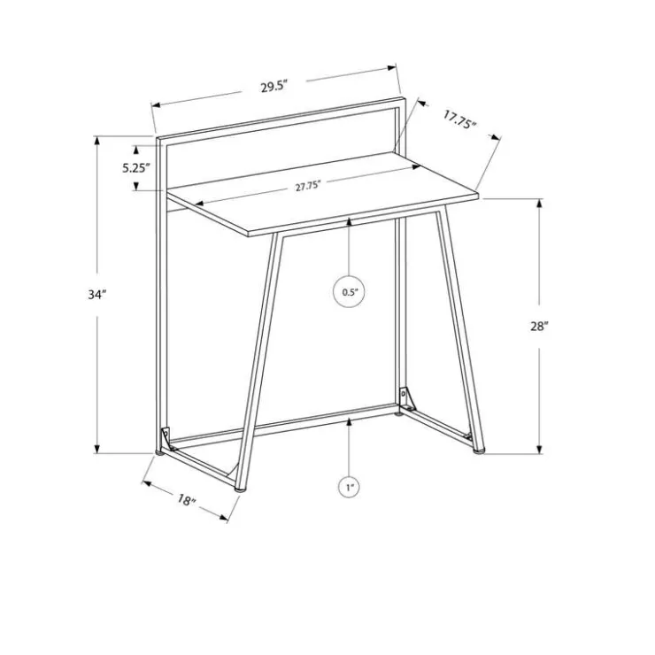 Monarch Computer desk - 30"l / juvenile / metal - White Outlet