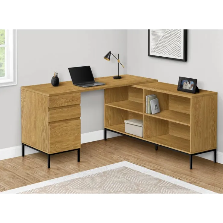Monarch Computer desk - 60"l / light l-shaped corner - Oak Best
