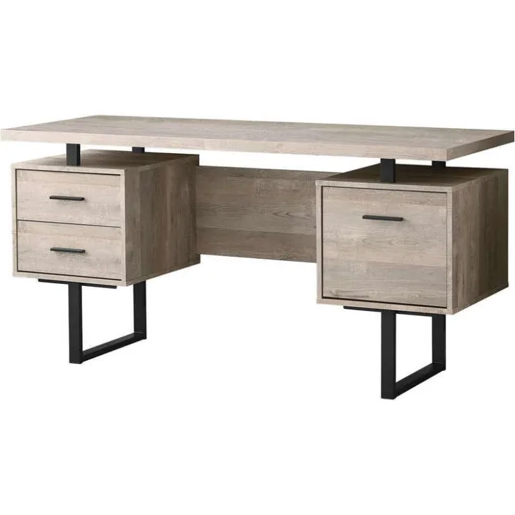 Monarch Computer desk - 60"l / reclaimed wood / black metal - Taupe Sale