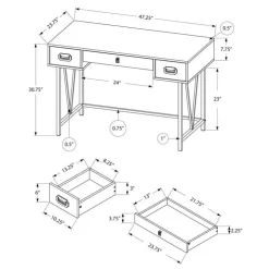 Monarch Computer desk - 48"l / reclaimed wood / black metal - Taupe New