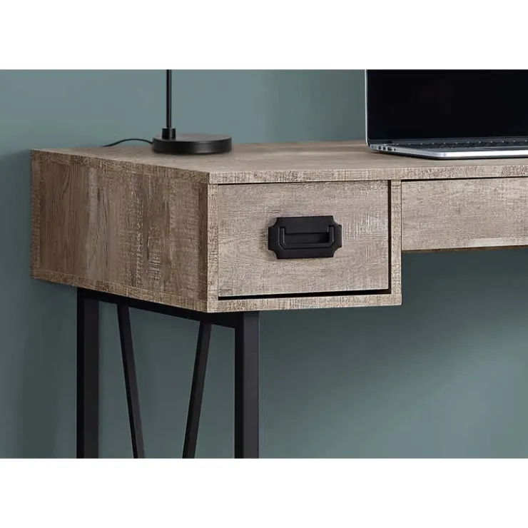 Monarch Computer desk - 48"l / reclaimed wood / black metal - Taupe New