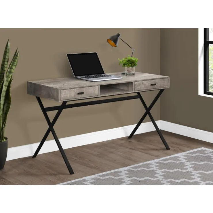Monarch Computer desk - 48"l / reclaimed wood / black metal - Taupe Sale