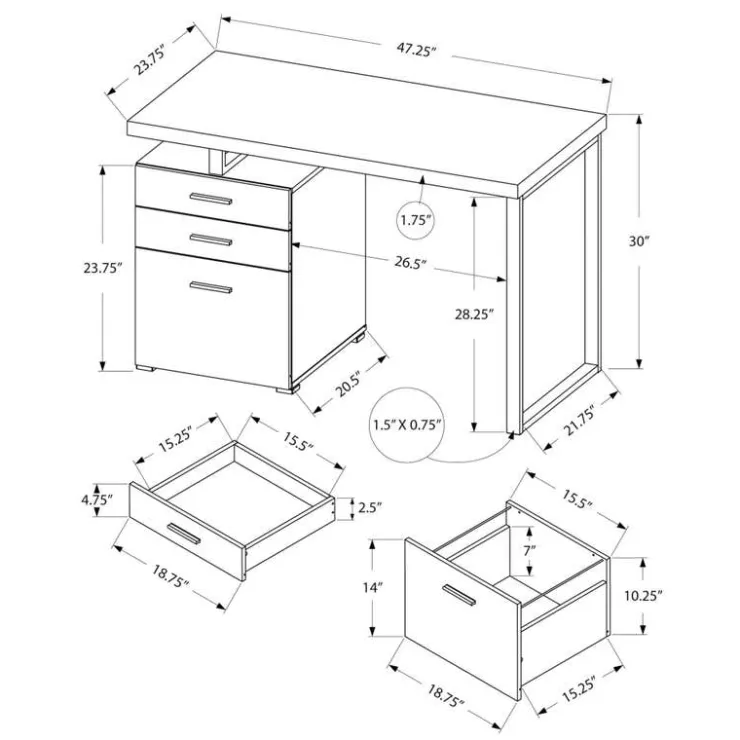 Monarch Computer desk - 48"l / reclaimed wood / black metal - Taupe Sale