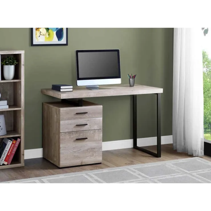 Monarch Computer desk - 48"l / reclaimed wood / black metal - Taupe Sale