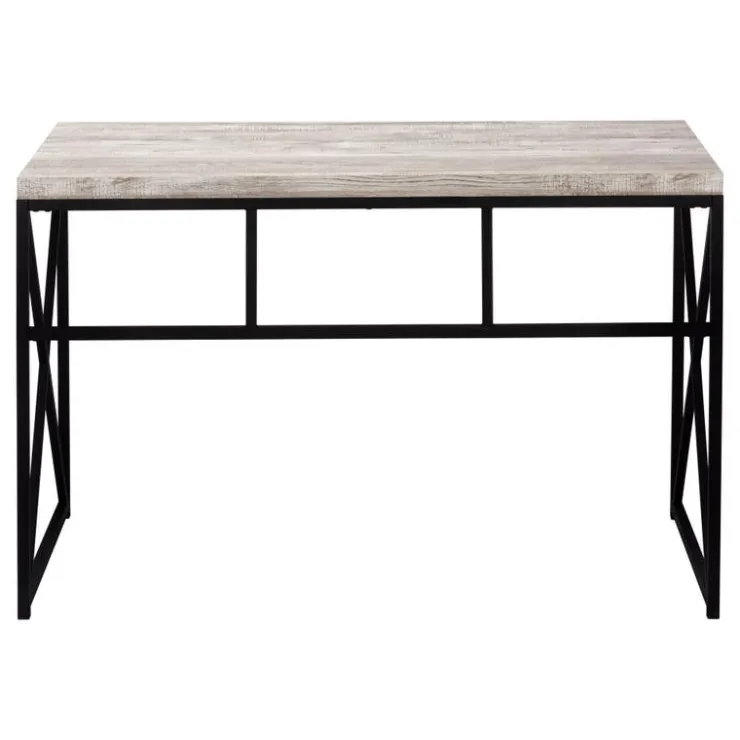 Monarch Computer desk - 48"l / reclaimed wood / black metal - Taupe