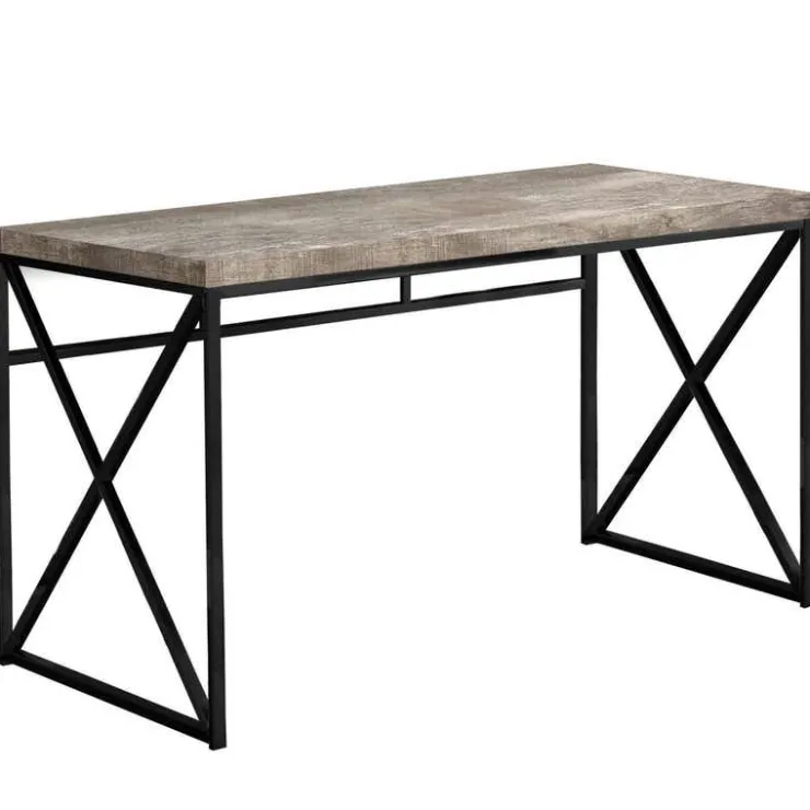 Monarch Computer desk - 48"l / reclaimed wood / black metal - Taupe