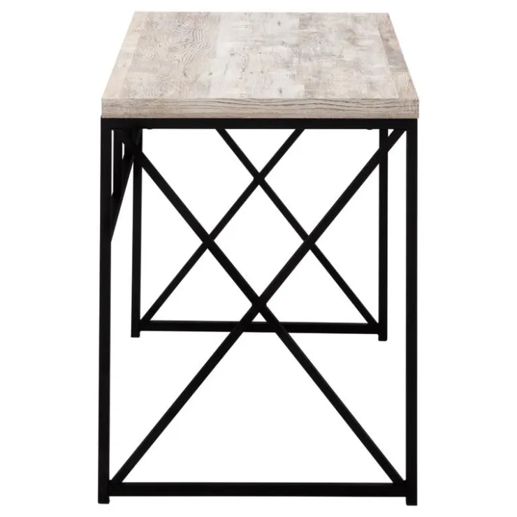 Monarch Computer desk - 48"l / reclaimed wood / black metal - Taupe