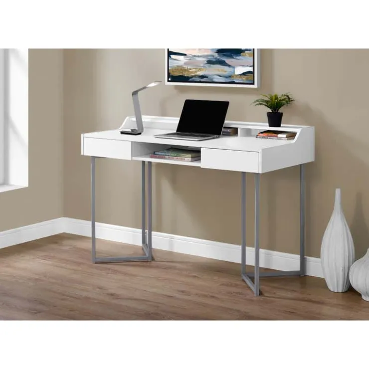 Monarch Computer desk - 48"l / / silver metal - White Online