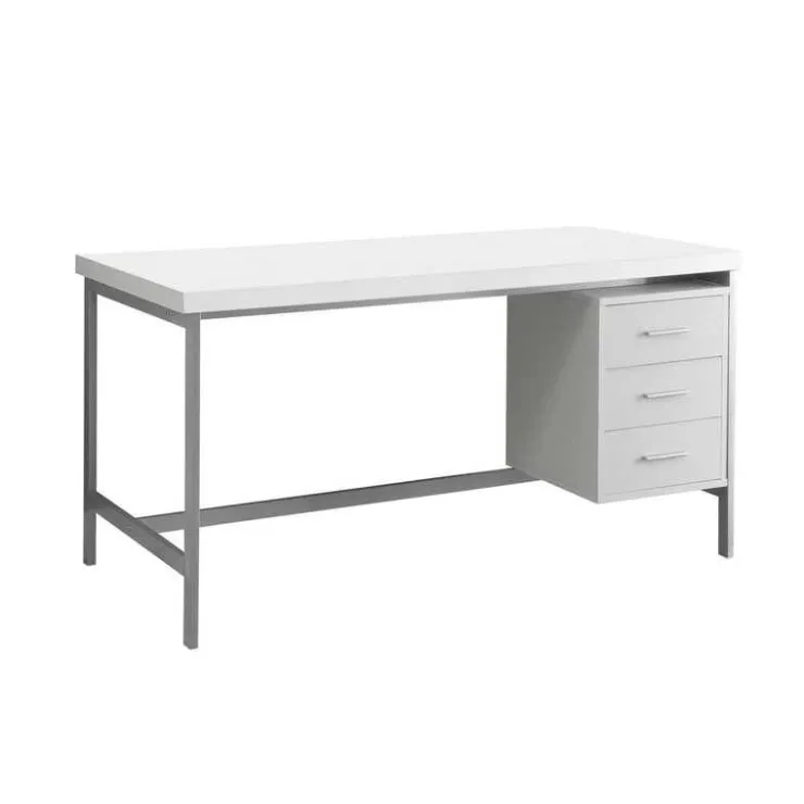 Monarch Computer desk - 60"l / / silver metal - White Online