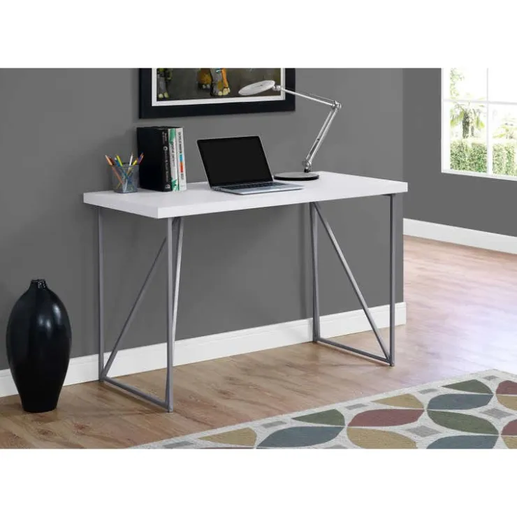 Monarch Computer desk - 48"l / / silver metal - White Hot