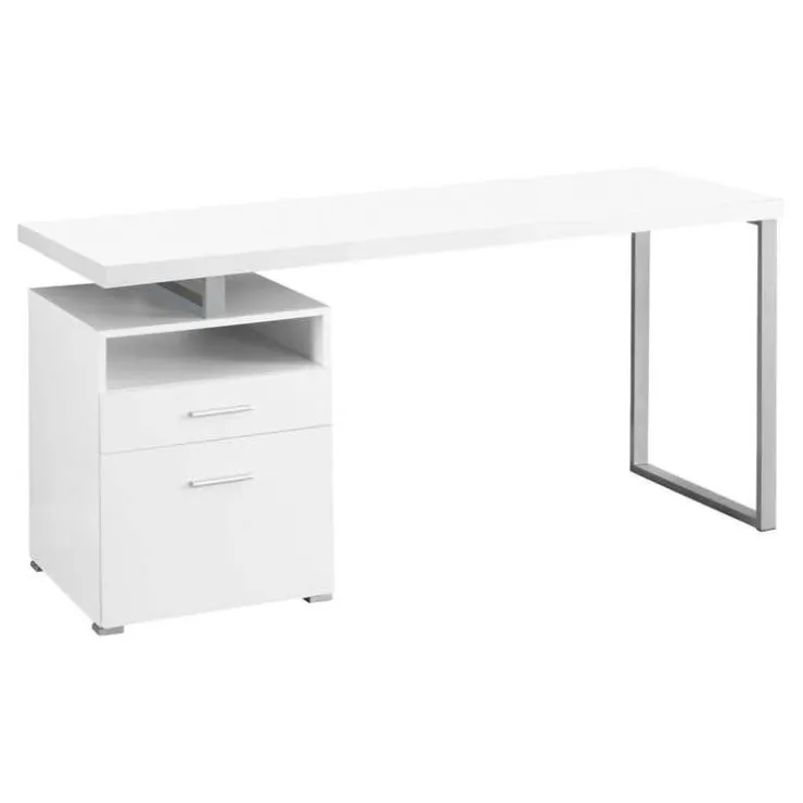 Monarch Computer desk - 60"l / / silver metal - White New
