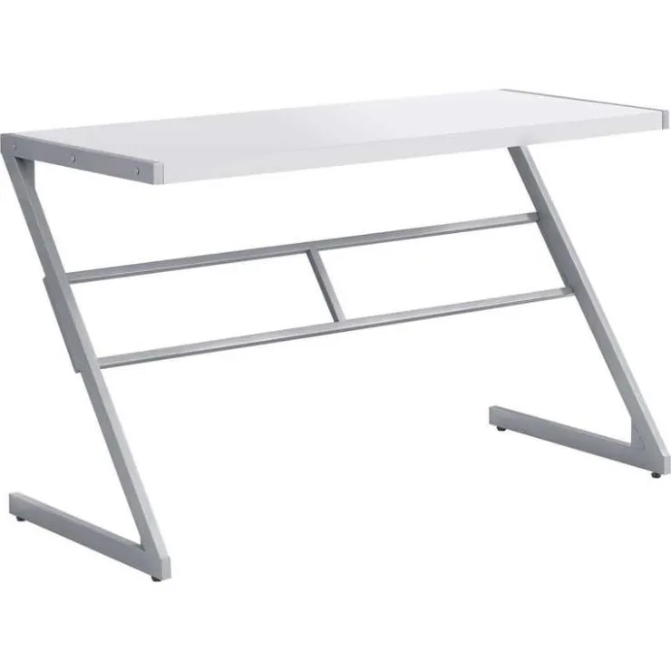 Monarch Computer desk - 48"l / / silver metal - White Hot