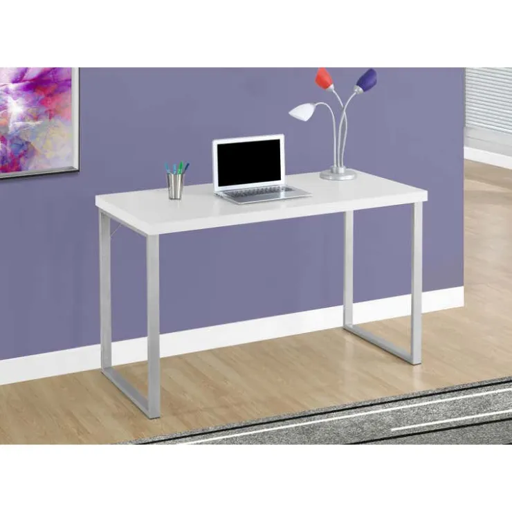 Monarch Computer desk - 48"l / / silver metal - White Hot