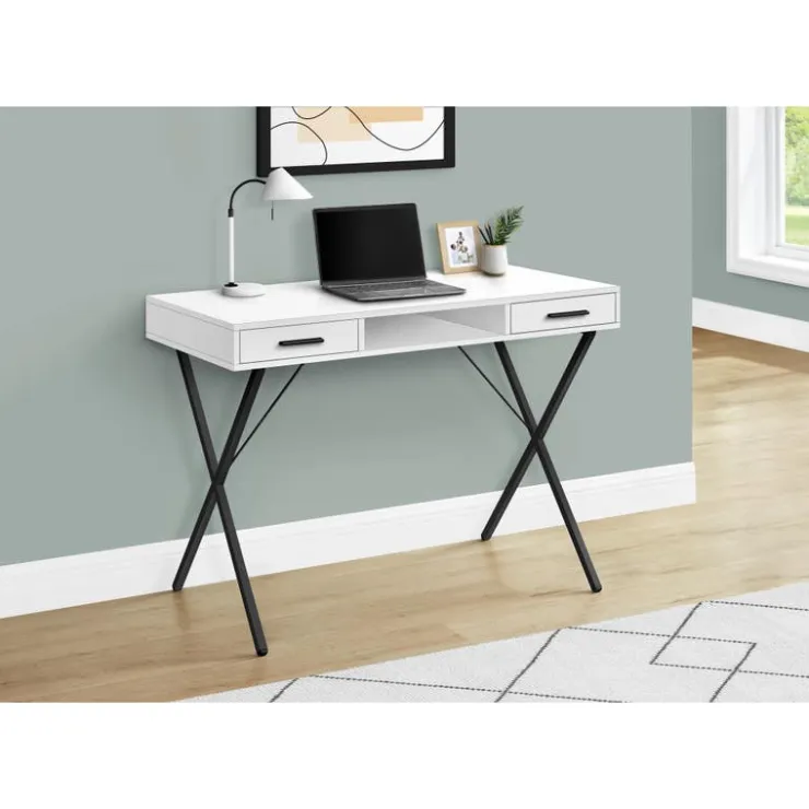 Monarch Computer desk - 42"l / / black metal - White Best