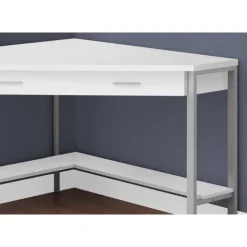 Monarch Computer desk - 42"l / corner / silver metal - White Discount