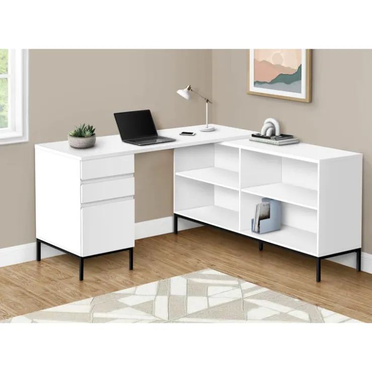 Monarch Computer desk - 60"l / l-shaped corner - White Best