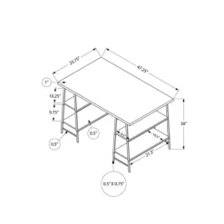 Monarch Computer desk - 48"l / marble-look / black metal - White Online