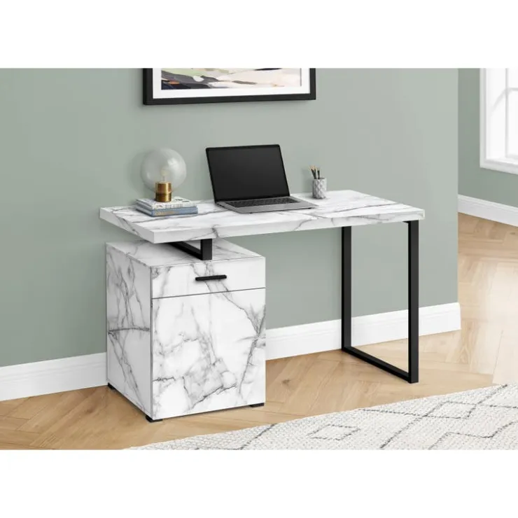 Monarch Computer desk - 48"l / marble left or right facing - White Clearance