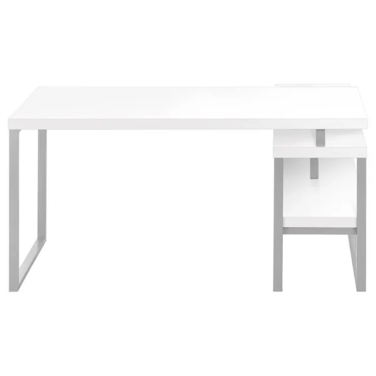 Monarch Computer desk - l-shaped / corner / 2 open shelves / 60"l x 47"w - / si - White Best