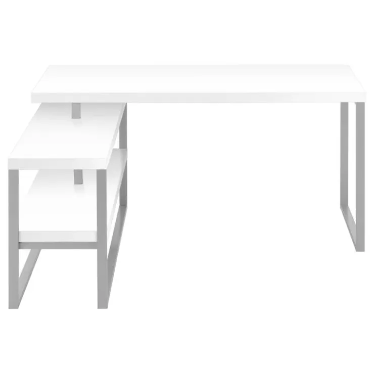 Monarch Computer desk - l-shaped / corner / 2 open shelves / 60"l x 47"w - / si - White Best