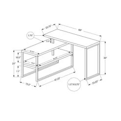 Monarch Computer desk - l-shaped / corner / 2 open shelves / 60