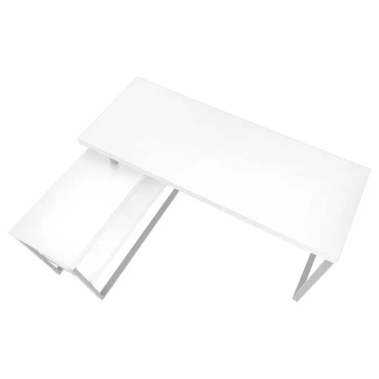 Monarch Computer desk - l-shaped / corner / 2 open shelves / 60"l x 47"w - / si - White Best