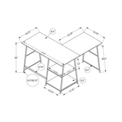 Monarch Computer desk - l-shaped / corner / 2 open shelves / sawhorse style - 47l x 4 - Espresso Sale