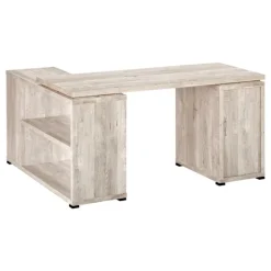 Monarch Computer desk - l-shaped / corner / 3 drawers / 2 open shelves / 3 cubbies - - Taupe New