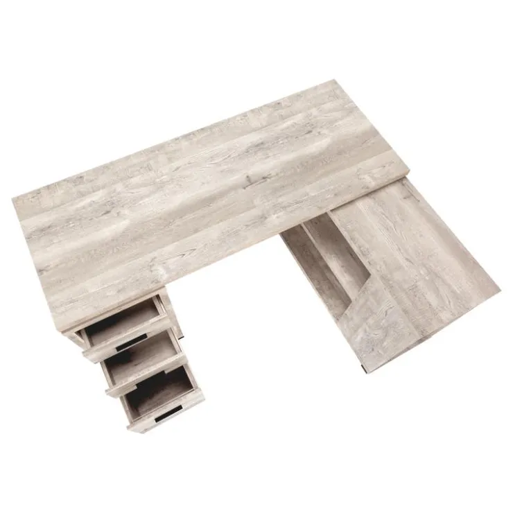 Monarch Computer desk - l-shaped / corner / 3 drawers / 2 open shelves / 3 cubbies - - Taupe New