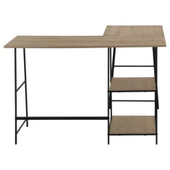 Monarch Computer desk - l-shaped / corner / 2 open shelves / sawhorse style - 47l x 4 - Dark Taupe Hot