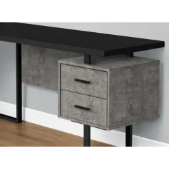 Monarch Computer desk - l-shaped / corner / 3 drawers / metal legs / reversible - 71" - Black Clearance