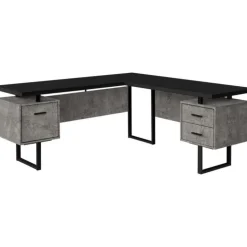 Monarch Computer desk - l-shaped / corner / 3 drawers / metal legs / reversible - 71