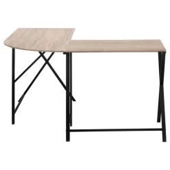 Monarch Computer desk - l-shaped / rounded corner / metal base with x-shaped sides - - Dark Taupe Discount