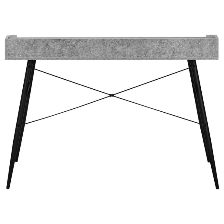Monarch Computer desk - small hutch / 2 storage cubbies / 1 shelf - 48"l - stone - Grey Best