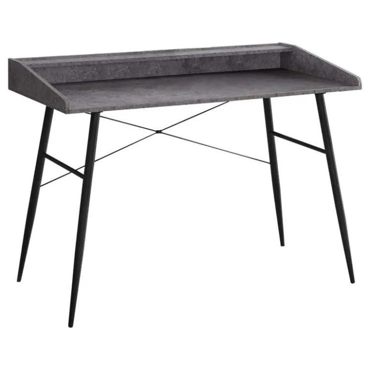 Monarch Computer desk - small hutch / 2 storage cubbies / 1 shelf - 48"l - stone - Grey Best