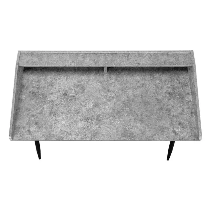 Monarch Computer desk - small hutch / 2 storage cubbies / 1 shelf - 48"l - stone - Grey Best