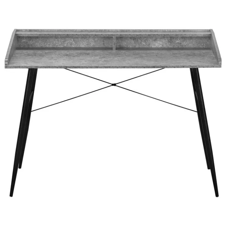 Monarch Computer desk - small hutch / 2 storage cubbies / 1 shelf - 48"l - stone - Grey Best