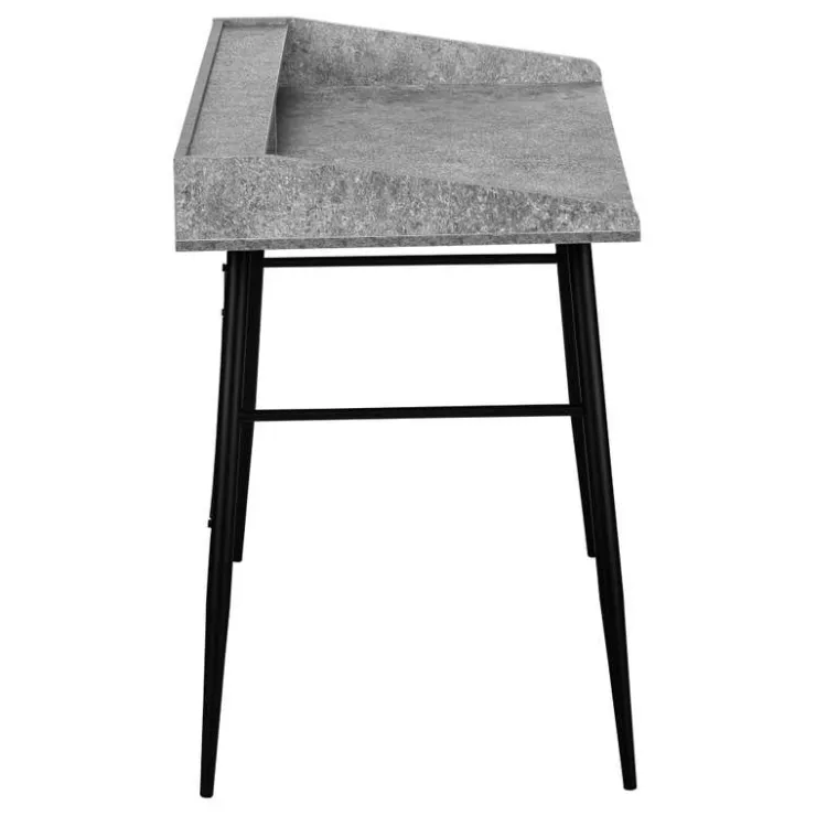 Monarch Computer desk - small hutch / 2 storage cubbies / 1 shelf - 48"l - stone - Grey Best