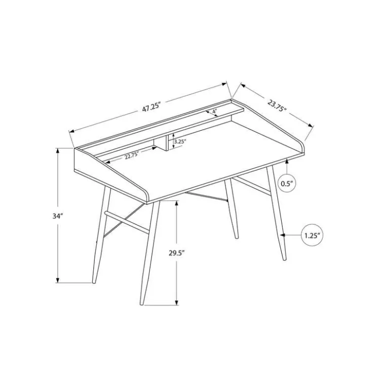 Monarch Computer desk - small hutch / 2 storage cubbies / 1 shelf - 48"l - wo - Natural Clearance