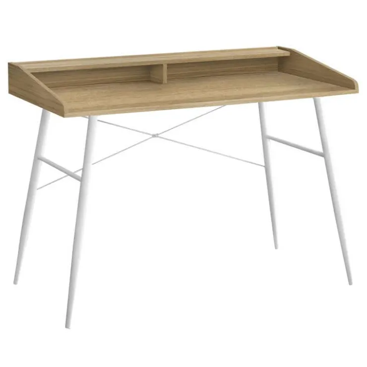 Monarch Computer desk - small hutch / 2 storage cubbies / 1 shelf - 48"l - wo - Natural Clearance