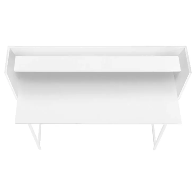 Monarch Computer desk - small hutch / 1 shelf / trapezoid-shaped legs - 48"l - - White New