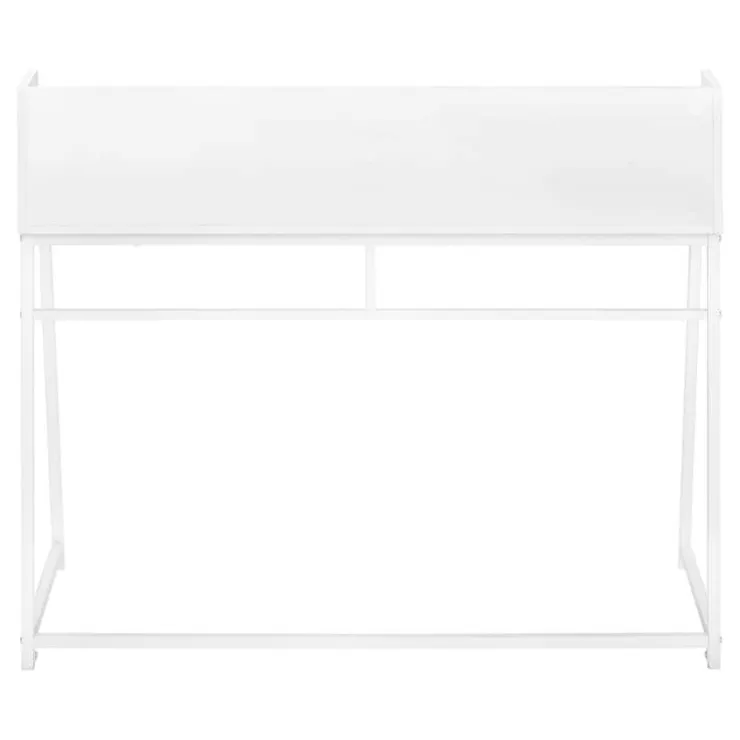 Monarch Computer desk - small hutch / 1 shelf / trapezoid-shaped legs - 48"l - - White New
